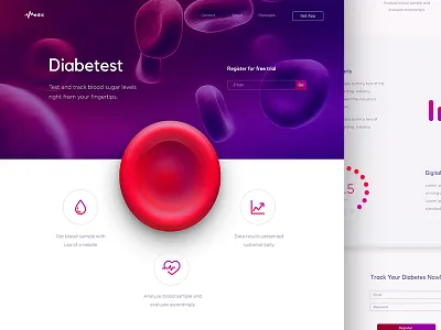 Diabetest Landing Page app clean design health malaysia medical modern ui ux web website