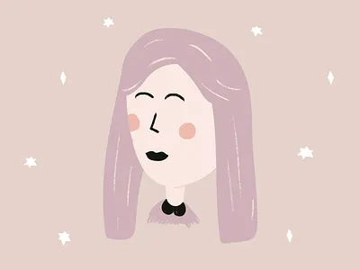 Purple Hair Don't Care illustration illustrator person photoshop pink portrait purple texture woman