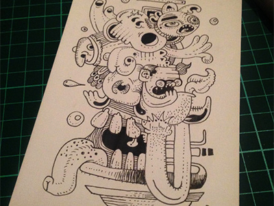 Brain illustration ink painting