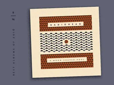 Best Albums of 2016 - 9 | Radiohead album covers countdown illustration moon water