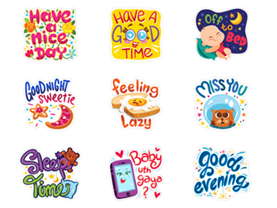 Hike Greetings Sticker Set chat design download freelance fun greetings hike messenger sticker