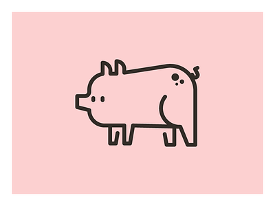 Piggly icon logo motif pig piggy shapes spot