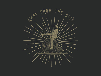 Away From The City apprel bike design font gold ideas outdoors ride type typography vintage