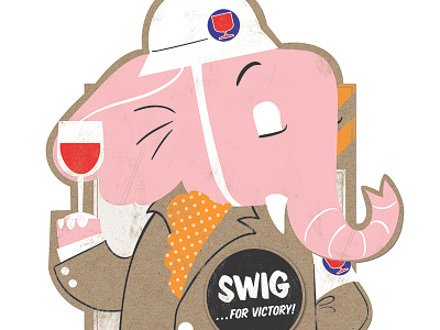 Civil Defense cold war elephant packaging retro wine