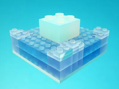 Daily Render: Lego Ice 3d abstract bricks cinema 4d daily daily renders everyday art everydays lego motion motion design octane