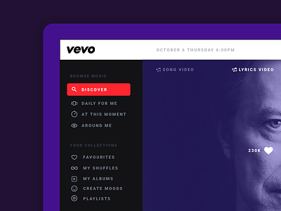 Vevo Music app design icons music ui ux vevo video