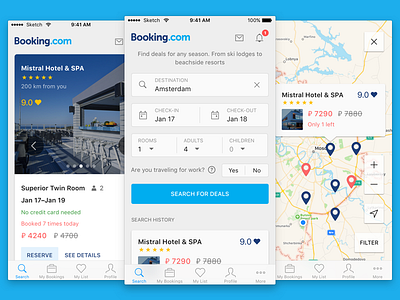 Booking.com Iphone Concept booking.com concept ios iphone mobile redesign