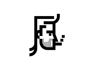 Mullet art black character cigarette hair icon identity illustration logo mark mullet thick lines