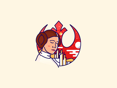 RIP Princess carrie fisher icon portrait princess leia star wars tribute