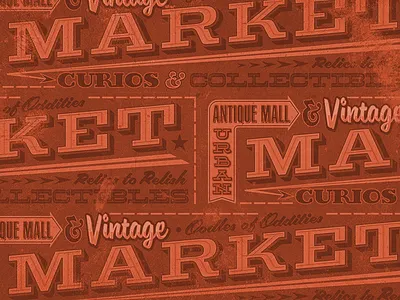 Camp Flea Trailer Mural Art antique camp curios flea mall market mural type typography urban vintage