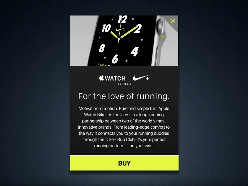 Concept Shop Card Interface animation apple watch card nike shop