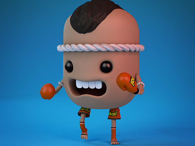 Muai Thai Fighter 3d box boxer c4d character cinema 4d fight muai thai render thailand