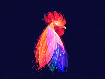 Fantastic Rooster2 fire flame light overlay rooster