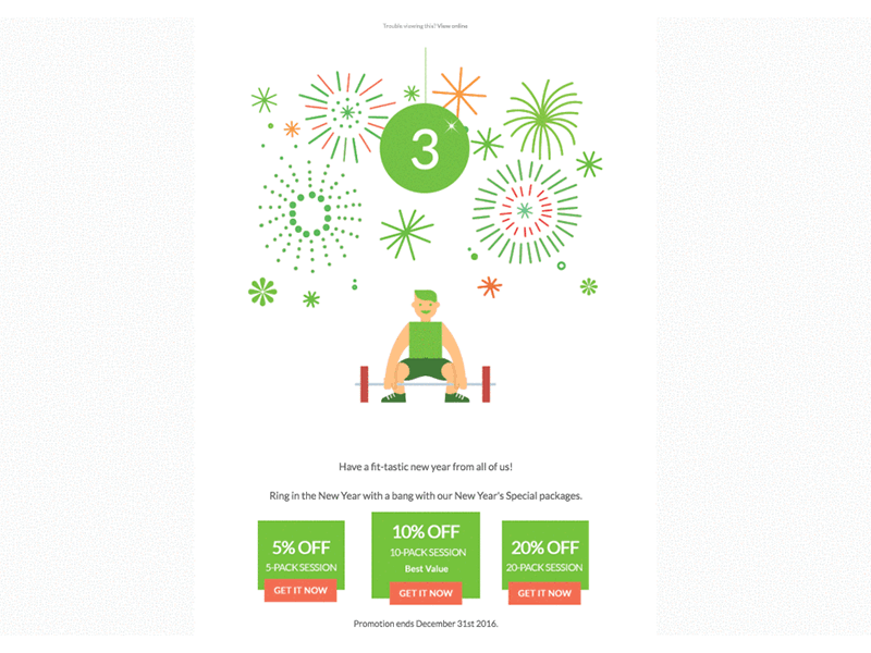 Have a fit-tastic New Year! animation app email fit gif mailchimp marketing new year promotion sports