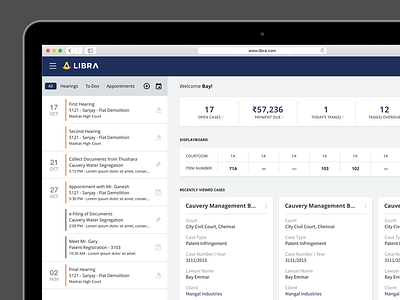 Daily UI 42 challenge daily dashboard legal libra list management system todo ui vakilsearch