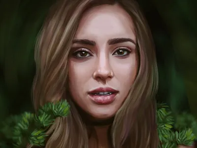 beauty girl beautiful digital face girl image painting picture portrait sexy underwear woman