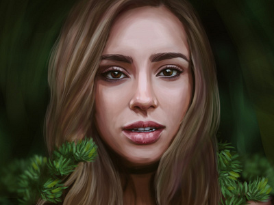 beauty girl beautiful digital face girl image painting picture portrait sexy underwear woman