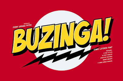 Buzinga! Comic Layered Font branding buzinga! comic layered font calligraphy casual comic decorative dingbat feminine font handwritten logo logo design packaging stylish superhero typography vintage