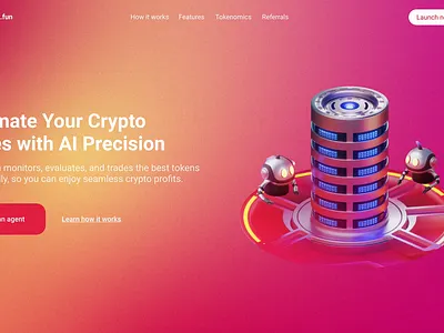 AI Agent – Landning Page Design ai agent animation crypto landing page ui web webdesign