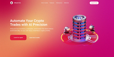 AI Agent – Landning Page Design ai agent animation crypto landing page ui web webdesign