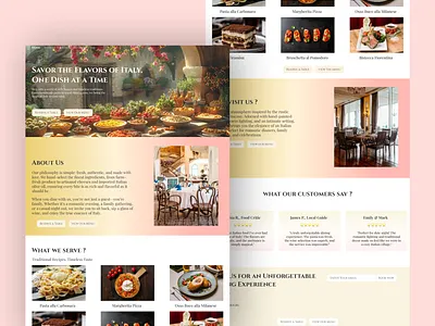 Italian Restaurant Landing Page branding food website graphic design italian restaurant landing page restaurant ui ux website