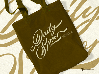 Daily Spoon brushlettering calligraphy classy custom design eco flow graphic healthy identity lettering logo script signature sophisticated superfood totebag type unique visual