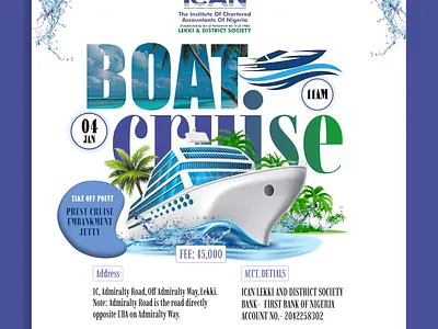 Boat Cruise Flyer Design branding graphic design