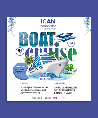 Boat Cruise Flyer Design branding graphic design