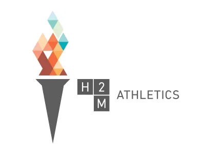 H2M Athletics logo athletics flame geometric h2m logo olympics sports torch