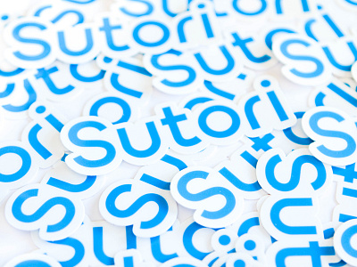 Sutori Stickers 🤘🏻 app blue clean logo logotype minimal startup stickers sutori type