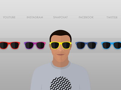 Avatar w/ Swappable Shades avatar cartoon facebook icon illustration instagram shades snapchat sunglasses twitter youtube