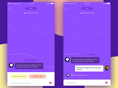 Movie Ticket Booking Chatbot ai bots chat chatbot cinema conversational commerce interactive ui messenger mobile movie ticket ui