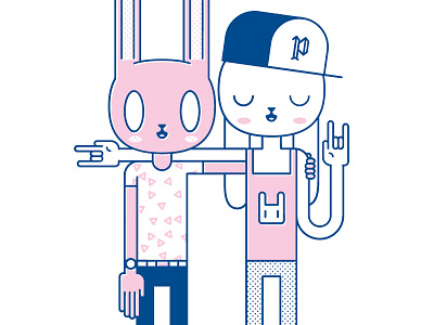 Risobunnies bunny devil risograph valentines