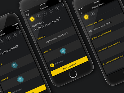 Questioning App dark ui mobile question app ui