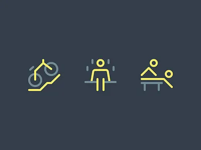 Recreation bike icon massage outline recreation relax sauna sport