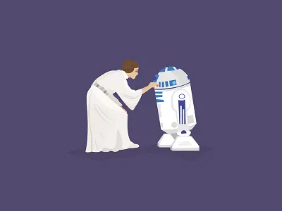 DAY 59: Hope 100days 100daysofillustration carrie fisher day 59 illustration leia princess leia r2d2 rip star wars tribute