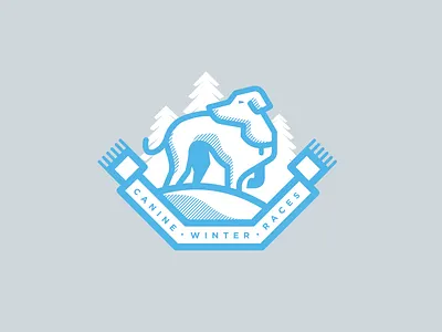 Canine Winter Races dogs icon illustration logo mark vector