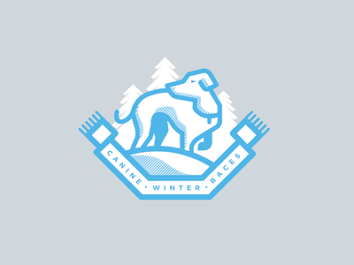 Canine Winter Races dogs icon illustration logo mark vector