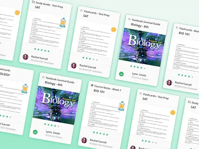 Studysoup Material Cards college design material study studysoup ui