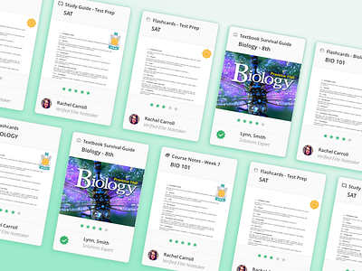 Studysoup Material Cards college design material study studysoup ui