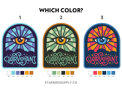 Clairvoyant Patch - color ways all seeing eye art nouveau clairvoyant eye mystical patch psychic spiritual starseed third eye