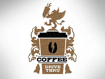 COFFEE SHOP LOGO TEMPLATE coffee cup drive hot house identity java joe logo stronghold template thru