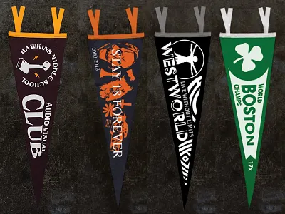New Pennants Stuff boston brand new celtics goods pennant pennants stranger things vintage westworld