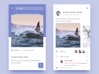 photo-sharing app app card photo ui