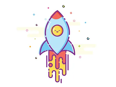 Egg Rocket colorful mbestyle outline rocket