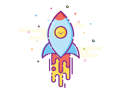 Egg Rocket colorful mbestyle outline rocket