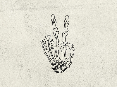 Deuces dead deuces hand peace skeleton