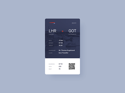 Boarding Pass 024 boarding pass card daily dailyui mobile qr code ui ux