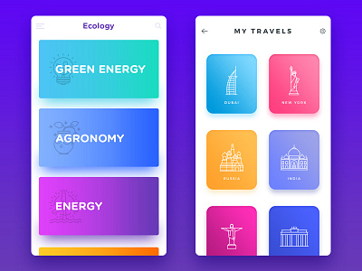 Gradients app gradients illustrations psd travel trip