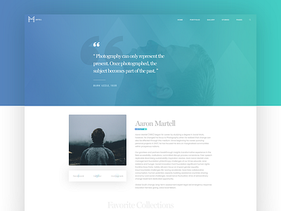 Martell - About me page about blog explore photography portfolio ui web webdesign website